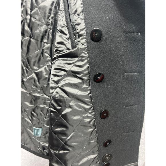 I. Spiewak & Sons Mens Double Breasted Wool Peak Coat Black Size Large - Picture 9 of 14